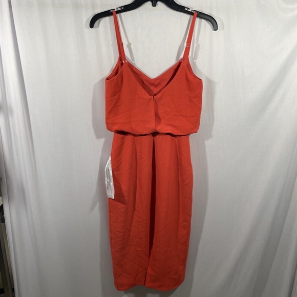 NWT Dress the Population [ XXS ] Alondra Blouson Sheath Dress Poppy‎ Orange - Picture 10 of 14